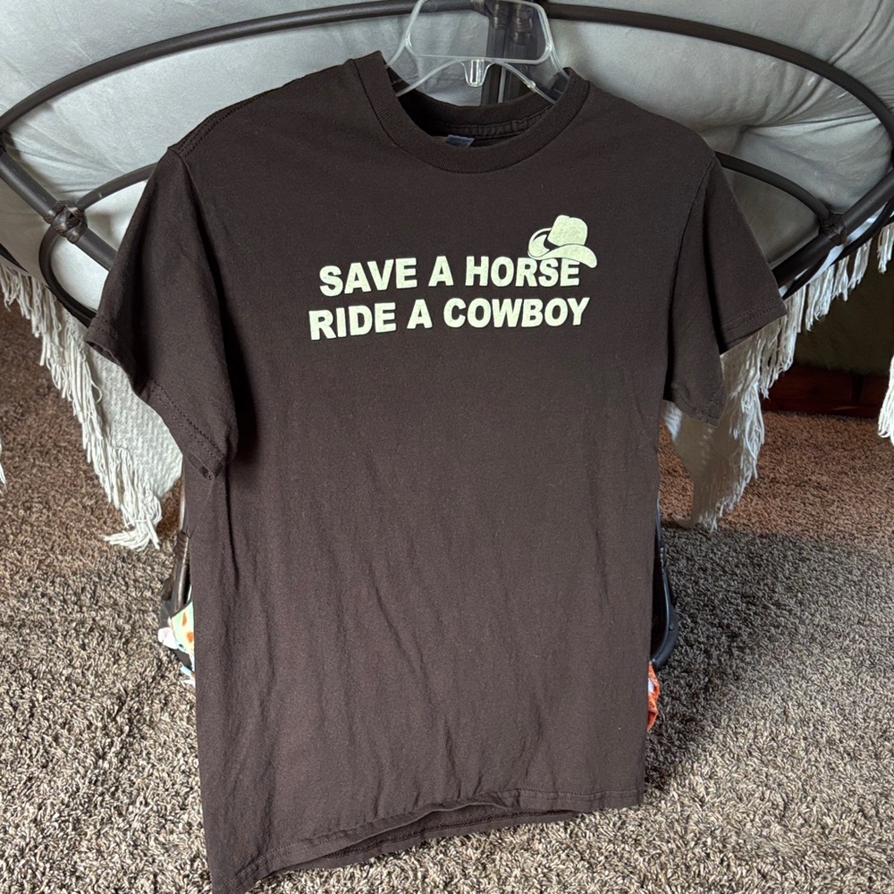 Gildan Dark Brown Cowboy Graphic Tee